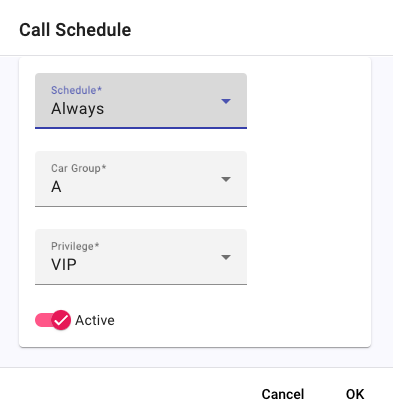 Call Group Schedule
